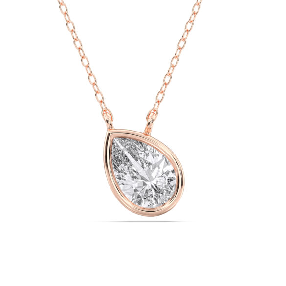 Bezel-Set pear Necklace