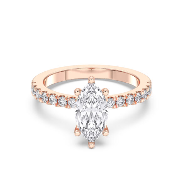 Marquise Hidden Halo Pave Ring