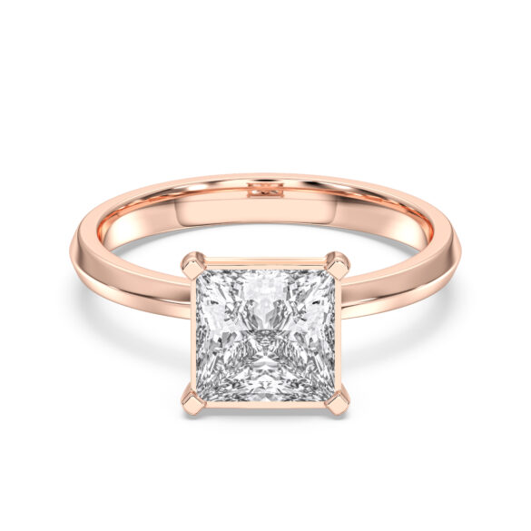 Cathedral Princess Cut Solitaire Ring