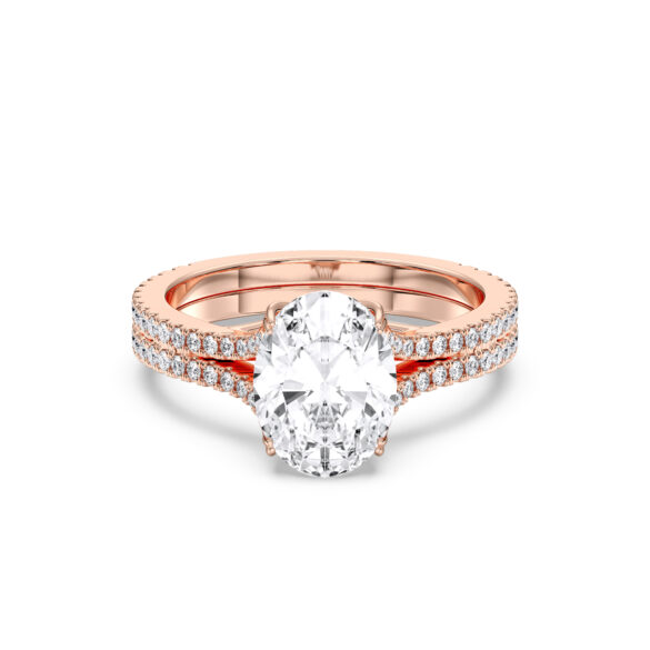 Oval Split Band Pave Ring