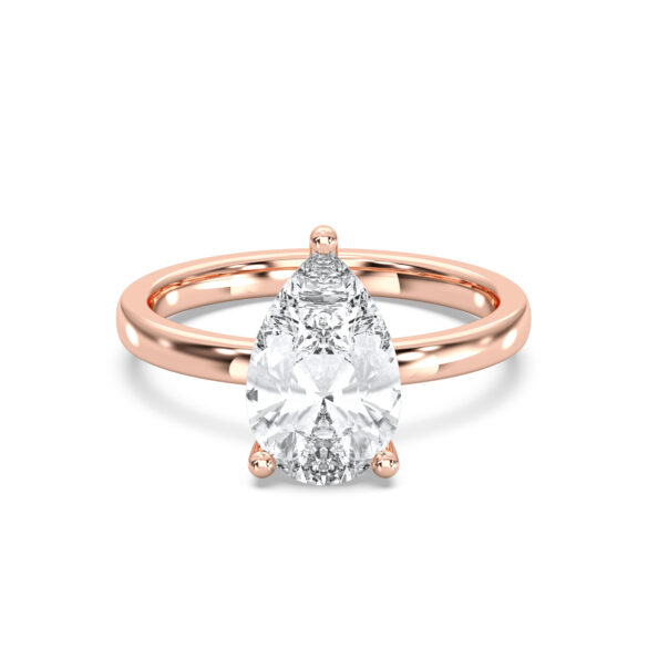 Pear Hidden Halo Ring