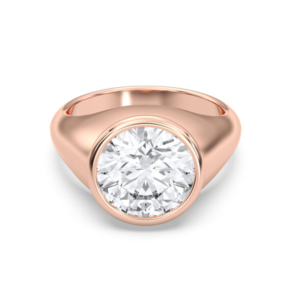 Round Bezel Set Solitaire Ring