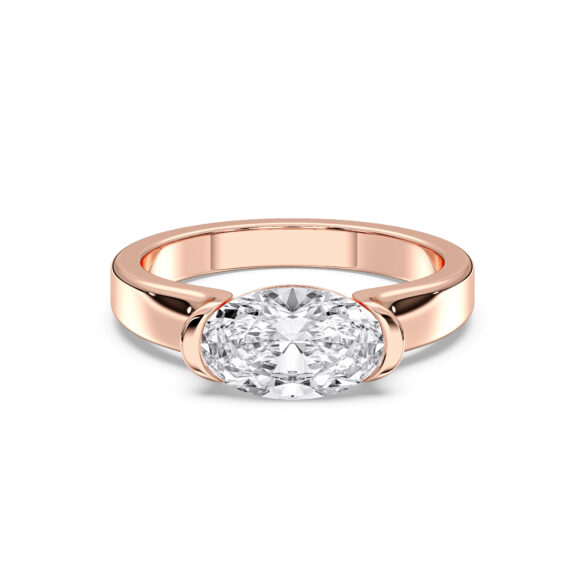 Oval East-West Solitaire Ring