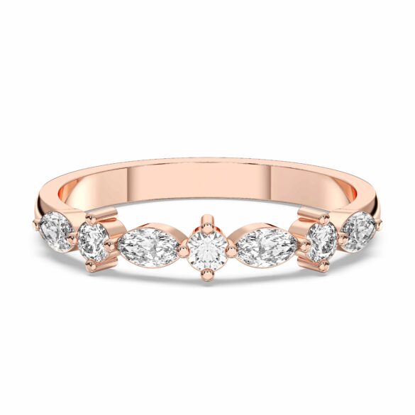 Round-Marquise Anniversary Band