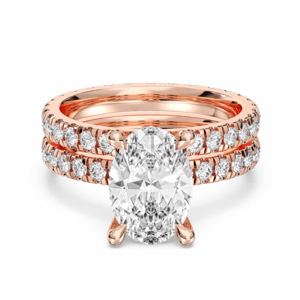 Oval Pavé Ring with Matching Band